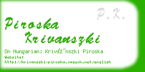 piroska krivanszki business card